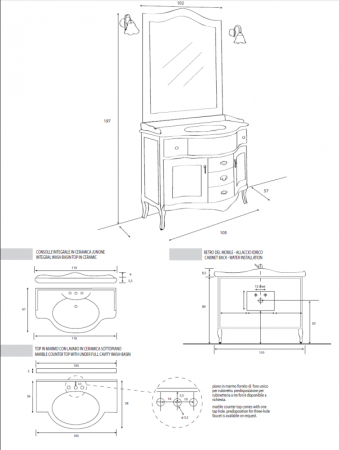 Мебель для ванной CEZARES RUBINO, артикул RUBINO.SP.Noc