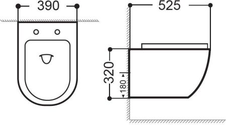 Комплект унитаза с инсталляцией Aquanet Rimless Cetus 2.0 W LX-1901 черный, артикул 00323467