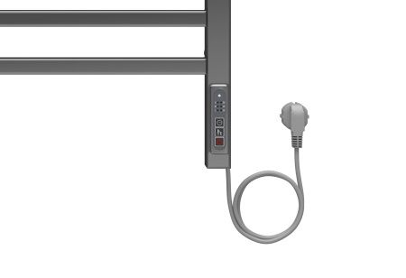 Полотенцесушитель электрический Aquatek (Акватек) Альфа П7 500х700 мм, с полкой, подключение скрытое к сети электропитания / электропровод с вилкой, с терморегулятором и таймером quick touch, нержавеющая сталь AISI 201, гарантия 5 лет