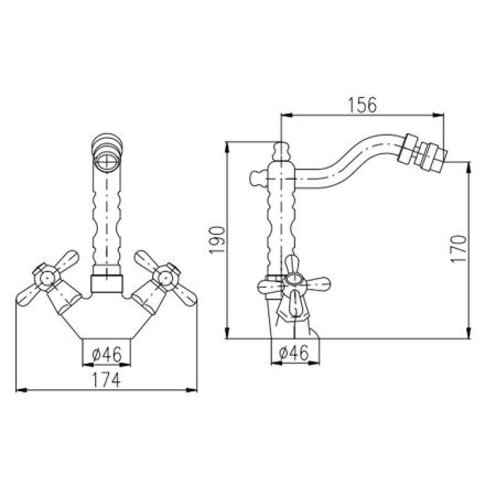 Смеситель для биде Rav Slezak MORAVA MK520.5/9, хром, артикул MK520.5/9