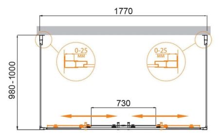 MOLVENO-AH-2/2-170/80-C-Cr-IV Душевой уголок, артикул MOLVENO-AH-2/2-170/80-C-Cr-IV