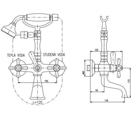 Смеситель для ванны Rav Slezak Morava MK360.5/2Z