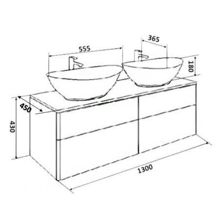 Тумба с раковиной Orange Otto 130 Ot-130TuMDF+G56 Белая, артикул Ot-130TuMDF+G56