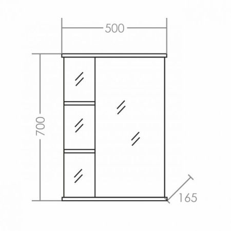 Зеркало "Ника-500" фацет прав, артикул 101085