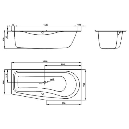 Опора для ванны, Bette, универсальная, комплект-2 штуки, артикул B23-1500