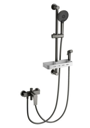 Смеситель для душа с гарнитуром WONZON & WOGHAND, Темный графит (WW-A31003-BGG)