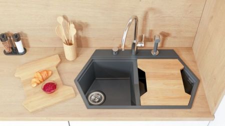 Кухонная мойка KitKraken Gulf Grey 85 Серая