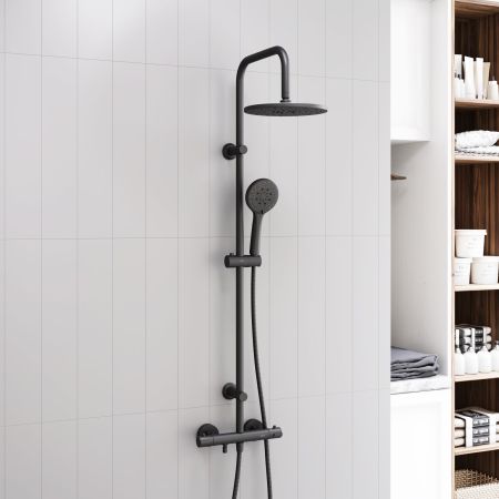 D0710522 Futura душевая система с ванно душевым ТМС смесителем, черный, артикул D0710522