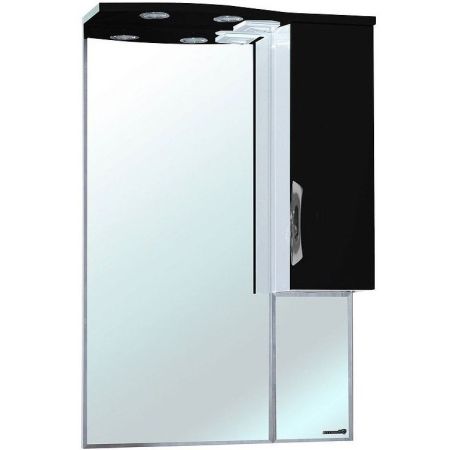 Зеркало со шкафом Bellezza Лагуна 65 R 4612110001042 с подсветкой R Черное Белое, артикул 4612110001042