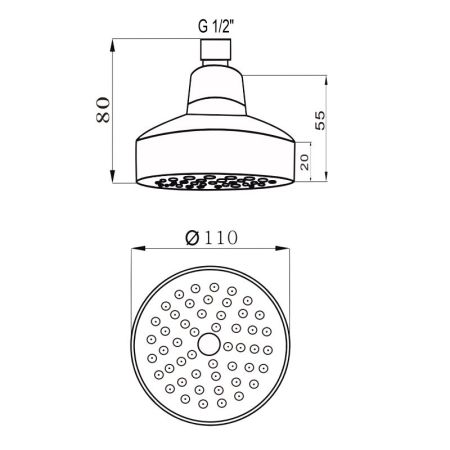 Верхний душ D-Lin D61052, серый, артикул D61052