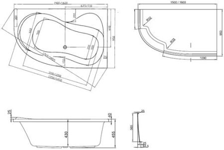 Акриловая ванна Ravak Rosa 95 150x95 белая 150 L, артикул C551000000