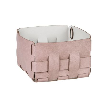 ADJ Корзинка Mini Bottega, 19x19xH13 см., цвет: пепельная роза/устричный, артикул 1019.07/02