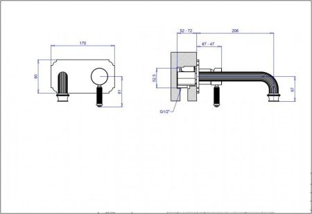 Встраиваемый смеситель для раковины CEZARES APHRODITE-BLSM2, артикул APHRODITE-BLSM2-02-Bi