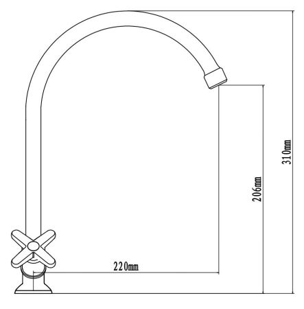 Смеситель Star для кухни, поворотный излив,  артикул: STR519, артикул STR519