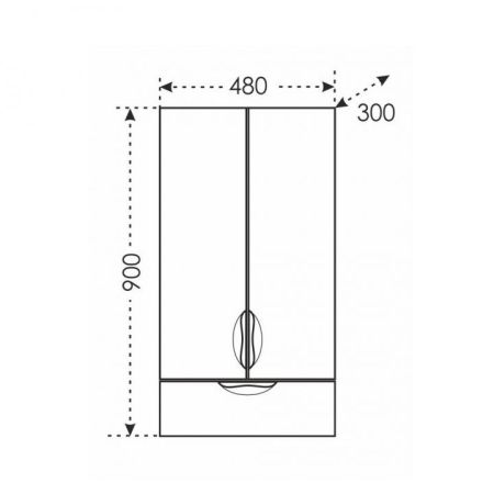Шкаф подвесной СаНта Родос 48 х 90 см, 406002, над стиральной машиной, артикул 406002