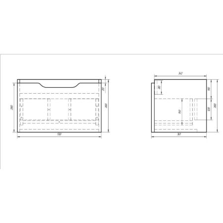 Тумба с раковиной подвесная Dreja Tiny 60 см, белый, артикул 99-0902-com