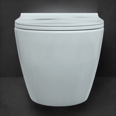 Унитаз BERGES подвесной MASCON  Rimless 57 см, сиденье дюропласт Toma Slim SO, микролифт, быстросьем, артикул 082128