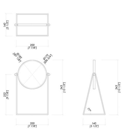 DEVON&DEVON WALTZ Зеркало косметическое увеличительное 196х139х35 мм., настольное, поворотное, цвет хром, артикул WLZ-110-CR