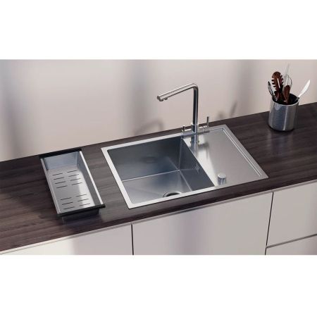 Кухонная мойка Ulgran Steel 680x500, брашированная сталь, артикул US 680-001