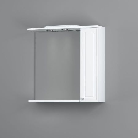 M41MPR0751WG Palace One, зеркало, частично зеркальный шкаф, правый, 75 см, с подсветкой, белый, глян, артикул M41MPR0751WG