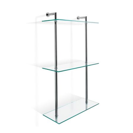Decor Walther DW 016 Полочка 40x16x65см, 3 стеклянных яруса, цвет: хром, артикул 0701500
