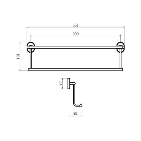 Полотенцедержатель FASHUN A1909, хром, артикул A1909