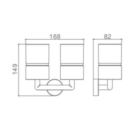 Стакан для ванной комнаты двойной Raglo R320.08.09, графит