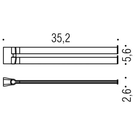 Colombo Trenta Полотенцедержатель 35,2см, двойной, цвет: хром, артикул B3012.CR