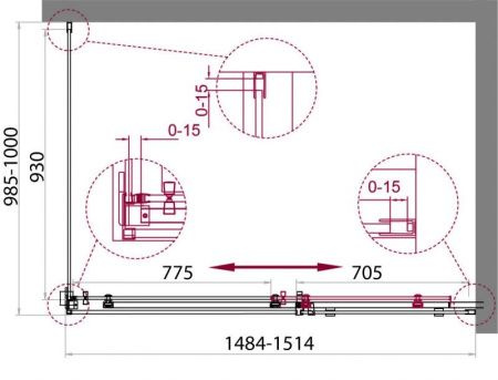 Душевой уголок BelBagno ACQUA-AH-1-130/90-C-Cr