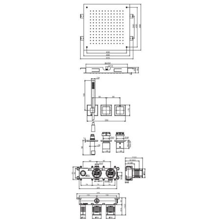 Fima Carlo Frattini Sistemi doccia Смеситель для душа, встраиваемый, термостатический, на 2 выхода, цвет: золото, артикул F3989WX9Q50OR