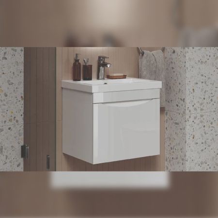 Тумба под раковину подвесная Velvex Vizo tp.VIZ.COM.50.1Y, 50 см, артикул tp.VIZ.COM.50.1Y