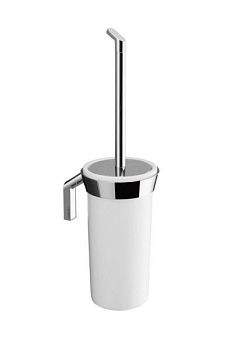 Gedy Karma, настенный керамический ёрш, цвет хром - белая керамика