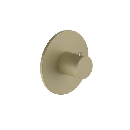 FANTINI Nostromo Смеситель для душа встраиваемый, термостатический, внешняя часть, цвет Matt British Gold PVD(без зап вентиля G591B), артикул 87 P6 G500B