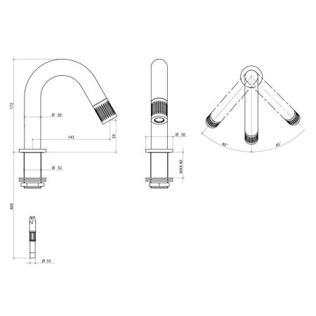 Bongio Time 2020 Смеситель для биде с поворотным изливом из нержавеющей стали, артикул 70522AS00