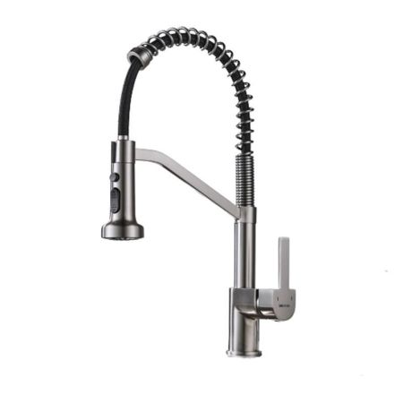 Смеситель для кухни с гибким изливом Shevanik S963L, сатин