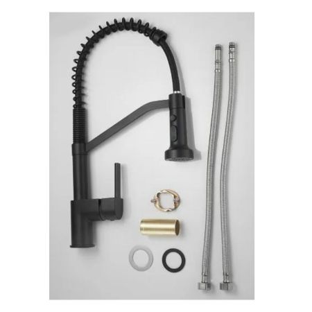 Смеситель для кухни с гибким изливом и режимом душ Haiba HB73826-7, черный