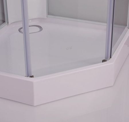 Душевая кабина SSWW W0913H 90x90 профиль Белый матовый задние стенки прозрачные