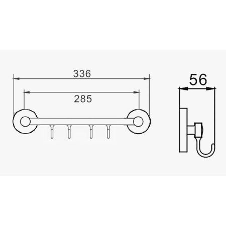 Планка с крючками для полотенец D-Lin D288111-4, черный