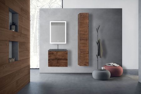 База под керамическую раковину Mia 600 подвесная, 2 выкатных ящика soft close, R.Wood, артикул VMC-2MC600RW