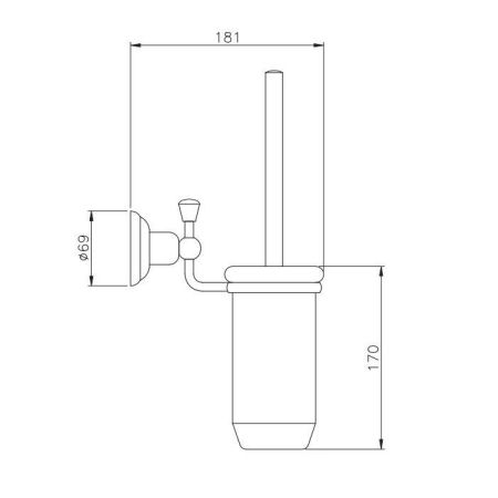 Nicolazzi Onice Ершик для унитаза подвесной, цвет: золото/белый, артикул 1490GO09O
