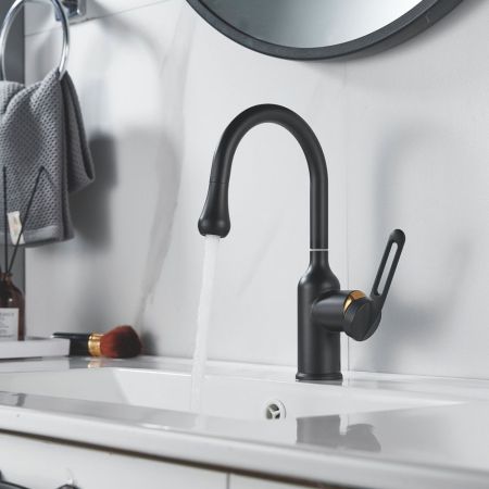 Смеситель для раковины Raffine F101H, черный