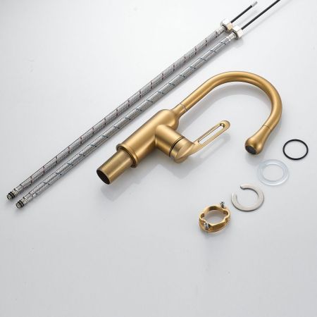 Смеситель для раковины Raffine F101G, золотой сатин, артикул F101G