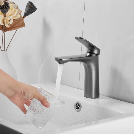 Смеситель для раковины Shevanik S8501T, оружейная сталь, артикул S8501T