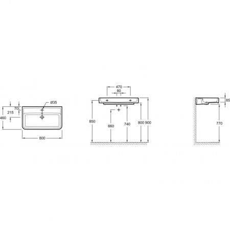 Раковина Jacob Delafon Replay 80 E4490-00 Белая