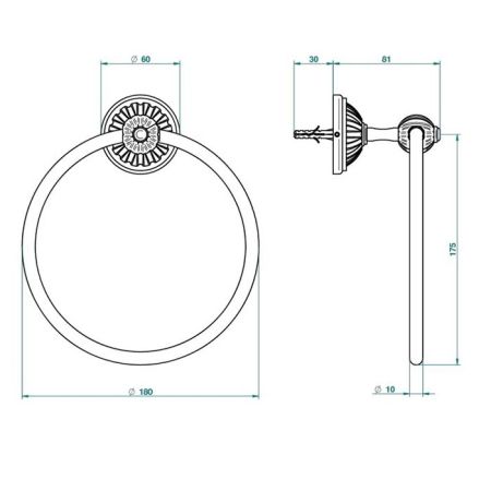 THG MANDARINE METAL Полотенцедержатель-кольцо, цвет хром/золото, артикул U1A-G02-504N