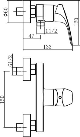Смеситель для душа Aquanet Static AF330-30C, артикул AF330-30C