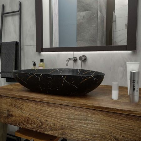 Раковина чаша Maretti EL13NS56-560MR, черный мрамор, артикул EL13NS56-560MR