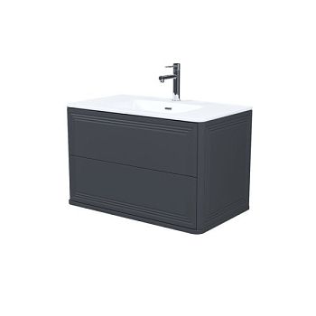 Тумба с умывальником, подвесная, 80 см, темно-серый, Oxford Neo, IDDIS, (OXN80D0i95K)