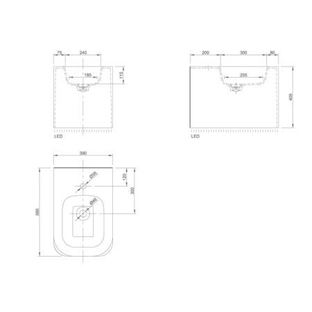KNIEF Shine Биде напольное  58х39х41 см, с 1 отв под смеситель, цвет белый матовый