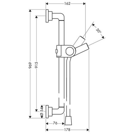 AX Citterio Штанга для душа, 0,9м, цвет: хром, артикул 27831000